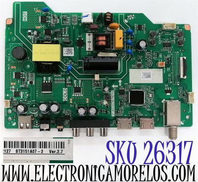 MAIN FUENTE ((COMBO)) PARA TV INSIGNIA HD / NUMERO DE PARTE 0980-0900-1052 / TP.MS3553W.PB765 / 098009001052 / N21061395 / DISPLAY ST3151A07-2 VER.2.7 / MODELO NS-32D310NA21