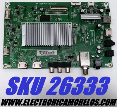 MAIN PARA TV SHARP ((ROKU TV)) / NUMERO DE PARTE XGCC0QK002 / 715G7228-M01-001-004Y / (X)XGCC0QK002020X / E342828 / BPFFQ1KQ6 / PANEL TPT315B5-HVN05.A REV:S800H / MODELO LC-32LB481U