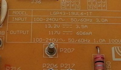 FUENTE DE PODER PARA MONITOR PROFESIONAL LG / NUMERO DE PARTE EAY65728601 / LGP43-19UL6-IT / 65728601 / PANEL ND430EQG-SAHRA / MODELO 43UH5F-HJ / 43UH5F-HJ.AUSNDJM - Imagen 3