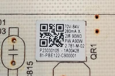 FUENTE DE PODER PARA TV JVC / NUMERO DE PARTE 81-PBE122-C900001 / PW.A90W2.781 / P23030105 / PANEL LVU550CSDX E0825 / DISPLAY ST5461D12-6 VER.2.2 / MODELO SI55URF - Imagen 3