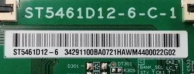 T-CON PARA TV JVC ORIGINAL / NUMERO DE PARTE 34291100BA0721 / ST5461D12-6-C-1 / ST5461D12-6 / 34.2911.00B.A0 / 34291100BA0721HAW / PANEL LVU550CSDX / DISPLAY ST5461D12-6 VER.2.2 / MODELOS SI55URF / 55PFL5756/F6 / 55PUL6673/F7 / V4K55M-0801 LTC3T1GA - Imagen 2