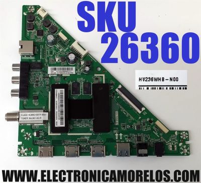 MAIN PARA TV INSIGNIA / NUMERO DE PARTE 317GAAMB964CVT / TD.T950.67 / AMB964CVT / E-P-BSS3W-24-NA-RS0 / H19093398 / DISPLAY HV236WHB-N00 / MODELO NS-24DF310NA19