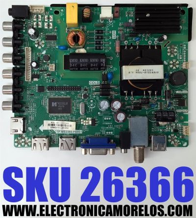 MAIN FUENTE ((COMBO)) PARA TV DIGITREX / NUMERO DE PARTE 82-2000094 / TP.MS3393.PB851 / MODELO TL32K5M