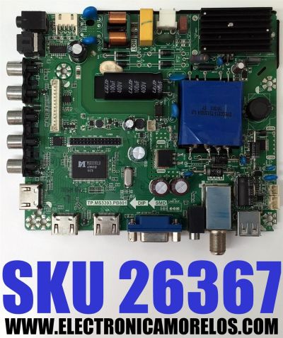 MAIN FUENTE ((COMBO)) PARA TV INFOCUS / NUMERO DE PARTE K16070766 / TP.MS3393.PB801 / SY16070766 / DISPLAY V320BJ7-PE1 / MODELO IM-32ED800