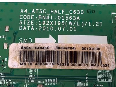 MAIN PARA TV SAMSUNG / NUMERO DE PARTE BN94-04045D / BN41-01563A / BN97-04880D / BN9404045D / PANEL T460HW03 V.L / MODELO LN46C600 / LN46C600F3FXZA AA02 - Imagen 2