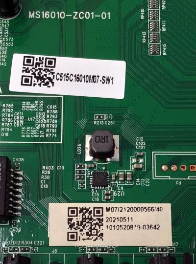 MAIN PARA TV ELEMENT ((ROKU TV)) 4K·UHD·HDR / NUMERO DE PARTE 515C16010M07 / MS16010-ZC01-01 / C515C16010M07-SW1 / E022M464-1 / PANEL BOEA550WH1 / DISPLAY LC546PU4L 01 / MODELO E4AA55R - Imagen 3