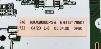 MAIN PARA TV LG 4K·UHD·HDR ((SMART TV)) / NUMERO DE PARTE EBT67179503 / EAX69581205 / 67179503 / EAX69581205(1.0) / PANEL NC600TQG-VSLH3 / DISPLAY JE601R3HD57 / MODELO 60UQ8000PSB / 60UQ8000PSB.BWMMLKR - Imagen 3