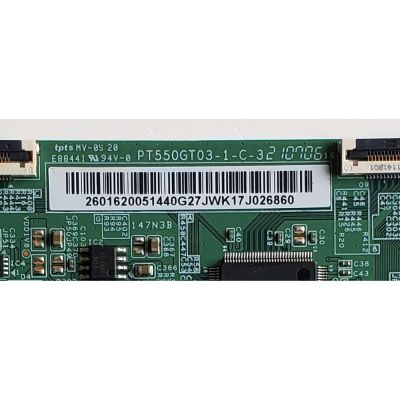 T-CON PARA TV WESTINGHOUSE /ONN/ NUMERO DE PARTE: 2601620051 BOAR PT550GT03-1-C-3 / E8841 PANEL:  HK550WLEDM-JHH4A / TPT550WR-GT051.H REV:S2F DISPLAY:PT550GT01-1 / PT550GT05-1 VER.2.0 MARCA DEL PANEL: ROHS MARCAS:WESTINGHOUSE / ONN MODELOS : WR55UT4210/ WR55UX4210/ WR55UT4212 WR55UX4212/ 100012586  - Imagen 2