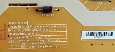 FUENTE DE PODER ORIGINAL PARA TV SAMSUNG / NUMERO DE PARTE BN4400932N / BN44-00932N /L55E7_RSM / LSF550FN09-L05 /39045D / MODELOS UN49R / UN50R /UN55R /UN58R / UN65T / UA49R / UA50R /UA55R / UA58R /UE49R / UE50R / UE55R / UE58R /MAS MODELOS EN DESCRIPCIÓN - Imagen 4