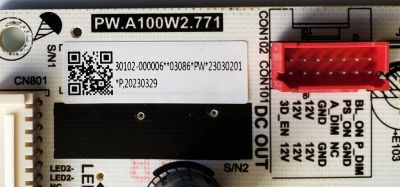 FUENTE DE PODER PARA TV TCL / NUMERO DE PARTE 30102-000006 / PW.A100W2.771 / P23030201 / 20230329 / DISPLAY ST4251D02-1 VER.2.1 / MODELO 43S470G - Imagen 4
