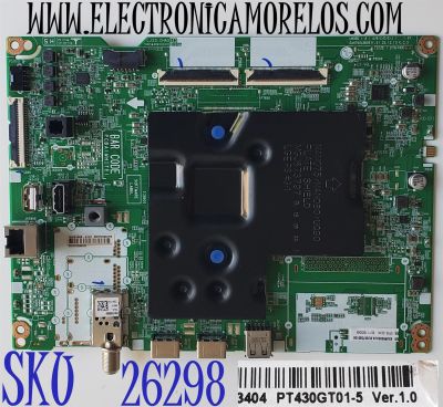 MAIN PARA TV LG 4K·UHD·HDR SMART TV / NUMERO DE PARTE EBT67555106 / EAX70043605(1.0) / 67555106 / EAX70043605(1.0) / PANEL NC430TQG-VHKHA / DISPLAY PT430GT01-5 VER.1.0 / MODELO 43UR8000AUA / 43UR8000AUA.BUSSLKR