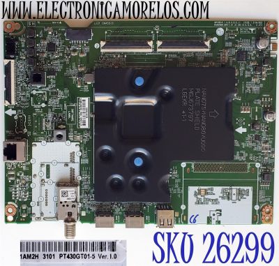 MAIN PARA TV LG 4K·UHD·HDR SMART TV / NUMERO DE PARTE EBU66758878 / EAX69581205 / 66758878 / EAX69581205(1.0) / DISPLAY PT430GT01-5 VER.1.0 / MODELO 43UQ8000AUB / 43UQ8000AUB.BUSSLJM
