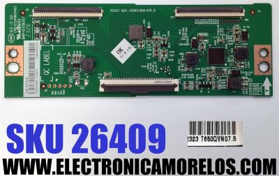T-CON PARA TV HISENSE ULED / NUMERO DE PARTE 284956 / RSAG7.820.10595/ROH / CQC12134069483 / RSAG7.820.10595/ROH VER.B / E56327 / PANEL HD650Y3U51-T0LG\S0\GM\ROH / DISPLAY T650QVN07.5 / MODELO 65U65H