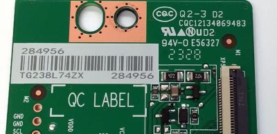 T-CON PARA TV HISENSE ULED / NUMERO DE PARTE 284956 / RSAG7.820.10595/ROH / CQC12134069483 / RSAG7.820.10595/ROH VER.B / E56327 / PANEL HD650Y3U51-T0LG\S0\GM\ROH / DISPLAY T650QVN07.5 / MODELO 65U65H - Imagen 4