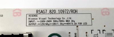 FUENTE DE PODER PARA TV HISENSE ULED / NUMERO DE PARTE 331825 / RSAG7.820.10972/ROH / 10972-F / CQC13134095636 / E1666702 / PANEL HD650Y3U51-T0LG\S0\GM\ROH / DISPLAY T650QVN07.5 / MODELO 65U65H - Imagen 3