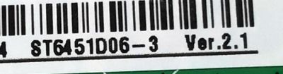 MAIN PARA TV SHARP / NUMERO DE PARTE MB 65 KTC 316 / 9010T10E / MB65KTC 316 / 316BHA4D73EH / PANEL K650WDGF / DISPLAY ST6451D06-3 VER.2.1 / MODELO 4T-C65EL8UR - Imagen 3