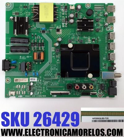MAIN FUENTE ((COMBO)) PARA TV HISENSE 4K·UHD·HDR ((VIDAA)) / NUMERO DE PARTE 345449 / RSAG7.820.12368/ROH / 337609 / 55A53FUV(0018) / 55A53FUV / PANEL HD550Y1U74-T0L6\S0\GM\MCKD3A\ROH / DISPLAY HF550QUB-F20 / MODELO 55A7GV
