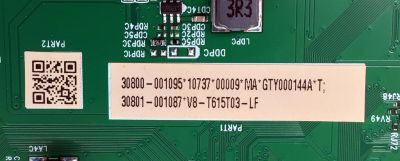 MAIN PARA TV TCL 4K·UHD·HDR ((GOOGLE TV)) / NUMERO DE PARTE 30800-001095 / 30801-001087 / 40-MT15HA-MAA2HG / 11602-500919 / MT9615 / MT15H7 / V8-T615T03-LF / PANEL LVU980NDJL CD9W18 V1 / DISPLAY ST9751D01-4 VER.2.2 / MODELO 98S550G - Imagen 4