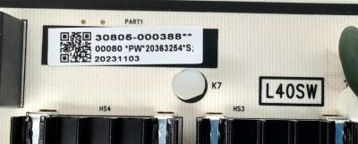 FUENTE DE PODER ORIGINAL PARA TV TCL / NUMERO DE PARTE 30805-000388 / 40-L40SW8-PWD1ZG / 11601-500115 / L40SW / 363254 / 20231103 / 20363254 / PANEL LVU980NDJL CD9W18 V1 / DISPLAY ST9751D01-4 VER.2.2 / MODELO 98S550G / 98Q671G / 98Q672G - Imagen 4