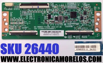 T-CON ORIGINAL PARA TV JVC / NUMERO DE PARTE M8-68T603-TC01 / 40-TRD603-TCA2HG / ST5461D12-6 / ST5461D12-6/ST6461D06-3 / IDF202356P / E148158 / ST5461D12-6 / ST6461D06-3 / PANEL LVU550CSDX / DISPLAY ST5461D12-6 VER.2.2 / MODELOS SI55URF / 55PUL7973/F7 CCX