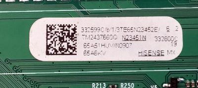 MAIN PARA TV HISENSE 4K·UHD·HDR ((VIDAA)) / NUMERO DE PARTE 332599 / RSAG7.820.12881/ROH / 332600 / 65A51HUV / PANEL HD650H1U71-T0L1\S1\GM\ROH / DISPLAY HV650QUB-F70 / MODELO 65A6KV - Imagen 4