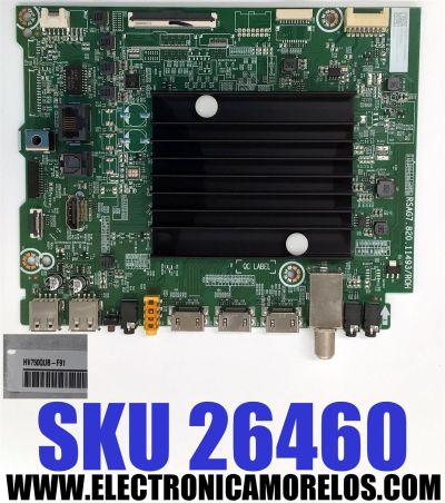 MAIN PARA TV HISENSE 4K·UHD·HDR ((GOOGLE TV)) / NUMERO DE PARTE 315308 / RSAG7.820.11493/ROH / 307057 / 75A53FUA / 75A53FUA(0010) / PANEL HD750Y1U72-T0L2\S0\GM\ROH / DISPLAY HV750QUB-F91 / MODELO 75A65H