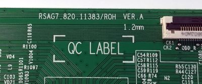 T-CON PARA TV HISENSE / NUMERO DE PARTE 294940 / RSAG7.820.11383/ROH / 311243 / RSAG7.820.11383/ROH VER.A / CQC12134069483 / E56327 / PANEL HD650Y1U72-T0L6\GM\MCKD3A\ROH / DISPLAY HV650QUB-F70 / MODELO 65A7GV - Imagen 3