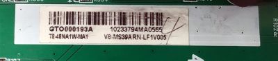 MAIN PARA TV TCL / NUMERO DE PARTE T8-48NA1W-MA1 / 40-0MS39A-MAC2LG / 40-OMS39A-MAC2LG / V8-MS39ARN-LF1V005 / MS39A / 201613K96FFSKACE / GTO000193A / PANEL LVF480CS0T E33 V1 / DISPLAY ST4761B02-1 VER2.1 / MODELO 48FD2700 / 48FD2700LBAA - Imagen 2