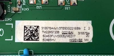 MAIN FUENTE COMBO PARA TV HISENSE ORIGINAL 4K UHD HDR VIDAA / NUMERO DE PARTE 315578 / RSAG7.820.11716/ROH / 315579 / 50A53FUV(0005) / 50A53FUV / PANEL HD500Y1U91-T0L2\S0\GM\ROH / DISPLAY CV500U2-L01 REV:02 / MODELO 50A65HV - Imagen 4