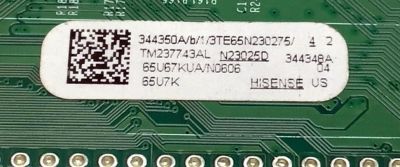 MAIN PARA TV HISENSE ULED 4K·UHD·HDR ((VIDAA)) / NUMERO DE PARTE 344350 / RSAG7.820.13512/ROH / 344348 / 65U67KUA / PANEL HD650H3U51-T0L2\S0\GM\ROH / DISPLAY T650QVN07.H / MODELO 65U7K - Imagen 3