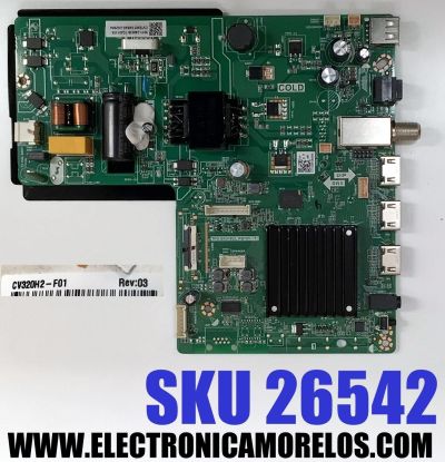 MAIN FUENTE ((COMBO)) PARA TV SHARP ((ROKU TV)) / NUMERO DE PARTE TPD.SK318CL.PB751 / 9011-240038-TQ20133K-CVTE9011ARA0-U02984 / U23110386-0A03803 / P02EE03590906B / PANEL K320WDGF / DISPLAY CV320H2-F01 REV:03 / MODELO 2T-C32EF8UR