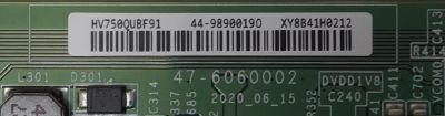 T-CON ORIGINAL PARA TV VIZIO / NUMERO DE PARTE 44-98900190 / 47-6060002 / 44-9890019O / HV750QUB-F91 / XY8841H0212 / PANEL BOEI750WQ1 / DISPLAY HV750QUB-F91 / MODELO V4K75M-0804 / V755X-K04 / V4K75C-0804 / V755M-K04 - Imagen 2