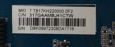 MAIN PARA TV ONN 4K·UHD·HDR ((ROKU TV)) / NUMERO DE PARTE 317GAAMBJ41CTW / CV817-KH / 7.T817KH220000.0F2 / 0405DDCB7F2D / E50M22NKATELNNX / PANEL TPT500WR-DJ7QE1.N REV:SD1AB / DISPLAY V500DJ7-QE1 REV.D2 / MODELO 100012585 (50") - Imagen 2