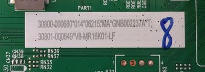 MAIN-FUENTE  PARA TV TCL HD·SMART TV / NUMERO DE PARTE 30800-000680 / 40-MR16X3-MPB2HG / 11602-500740 / MR16X3 / 30801-000649 / V8-MR16K01-LF / GNB002237AT / PANEL LVW320NDEL KS9W04 / DISPLAY PT320AT02-6 VER.1.0 / MODELO 32S331 - Imagen 2
