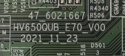 T-CON PARA TV VIZIO / NUMERO DE PARTE 44-9772013D / 47_6021667 / HV650QUB_E70_V00 / HV650QUBE72 / PANEL BOEI650WQ1 / DISPLAY HV650QUB-E72 REV.2.0 / MODELO VQP65C-84 - Imagen 2