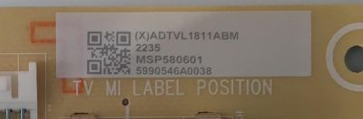 FUENTE DE PODER PARA TV VIZIO / NUMERO DE PARTE ADTVL1811ABM / 715GB897-P01-001-B03S / (X)ADTVL1811ABM / MSP580601 / 5990546A0038 / PANEL TPT580WR-U3T01.D REV:S01P / DISPLAY CV58U3-T01 REV:02 / MODELO V585M-K01 / V585M-K01 LTYHM7MY - Imagen 3