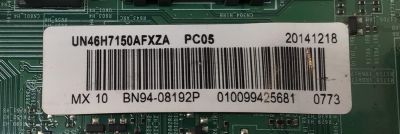 MAIN PARA TV SAMSUNG / NUMERO DE PARTE BN94-08192P / BN41-02157B / BN97-08922T / BN9408192P / PARTE SUSTITUTA BN94-08061M / MODELO UN46H7150 / UN46H7150AFXZA US02 - Imagen 2
