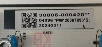 FUENTE DE PODER PARA TV TCL / NUMERO DE PARTE 30805-000420 / 40-L17SW2-PWE1KG / 11601-500150 / 20240311 / 20367893 / PANEL LVU650NDJL CS9W59 V3 / DISPLAY ST6451D06-3 VER.2.1 / MODELO 65S571G - Imagen 3