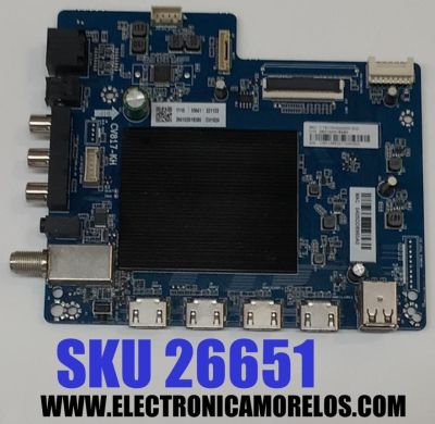 MAIN PARA TV WESTINGHOUSE 4K·UHD·HDR ((SMART TV)) / NUMERO DE PARTE 260102018580 / CV817-KH / 7.T817KH220000.0D0 / CBK15662211DA0450 / 0405DD8960A0 / PANEL HK500WLEDM / DISPLAY PT500GT05-2 VER.1.0 / MODELO WR50UT4212