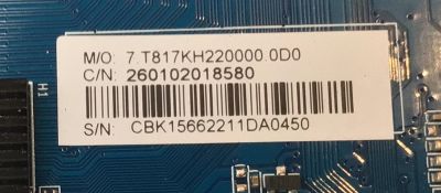 MAIN PARA TV WESTINGHOUSE 4K·UHD·HDR ((SMART TV)) / NUMERO DE PARTE 260102018580 / CV817-KH / 7.T817KH220000.0D0 / CBK15662211DA0450 / 0405DD8960A0 / PANEL HK500WLEDM / DISPLAY PT500GT05-2 VER.1.0 / MODELO WR50UT4212 - Imagen 3