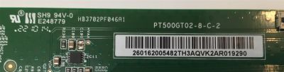 T-CON PARA TV WESTINGHOUSE / NUMERO DE PARTE 260162005482 / PT500GT02-8-C-2 / HB3702PF046A1 / 260162005482TH3AQVK / PANEL HK500WLEDM / MODELO WR50UT4212 - Imagen 2