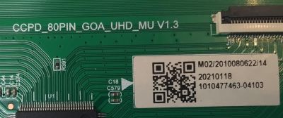 T-CON PARA TV JVC / NUMERO DE PARTE 513C4954M02 / CCPD_80PIN_GOA__UHD_MU V1.3 / CCPD_80PIN_G0A__UHD_MU V1.3 / 2E03562A0 / 20210118 / 1010477463 / DISPLAY CC500PV7D VER.03 / MODELOS LT-50MAW705 / 100012585 ((50'' PULGADAS)) - Imagen 2
