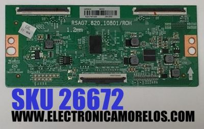 T-CON PARA TV HISENSE / NUMERO DE PARTE 285964 / RSAG7.820.10801/ROH / 291353 / TG217471EH / B003 / PANEL HD425U71-TBL2 / DISPLAY HV430QUB-F70 / MODELO 43A6GV