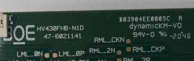 T-CON PARA TV LG / NUMERO DE PARTE 44-97716660 / 47-6021141 / HV430GHB-N1D / HV430FHBF9D / 44-9771666O / B03904EE0005C / PANEL NC430DUE-ABCHXC / DISPLAY HV430FHB-F9D / MODELO 43LM6300PUB / 43LM6300PUB.BWMGLJM - Imagen 2