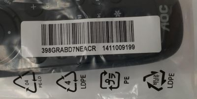 CONTROL PARA TV AOC ((NUEVO)) / NUMERO DE PARTE RC2414704/01 / 3139 238 26571 / CP01 11411 001838 / 398GRABD7NEACR / 1411009199 / PANEL TPM236H3 / DISPLAY HM236WU3-101 / HM236WU3-100 / MODELO LE24D1331 - Imagen 4