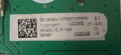 MAIN PARA TV HISENSE 4K·UHD·HDR ((ROKU TV)) / NUMERO DE PARTE 251243 / RSAG7.820.8840/ROH / H41802PNF03A2 / 251242 / 65A6501EUR / RSAG7.820.8840/ROH 1.2mm / G20088E / PANEL HD650V3U52-TDL3 / DISPLAY T650QVN07.5 / MODELO 65R8F - Imagen 3