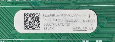 MAIN PARA TV HISENSE 4K·UHD·HDR·QLED ((GOOGLE TV)) / NUMERO DE PARTE 344469 / RSAG7.820.13512/ROH / 55U67KUA / 344488 / N230586 / PANEL HD550HU51-T0L2 / DISPLAY T550QVN10.8 / MODELO 55U7K - Imagen 3