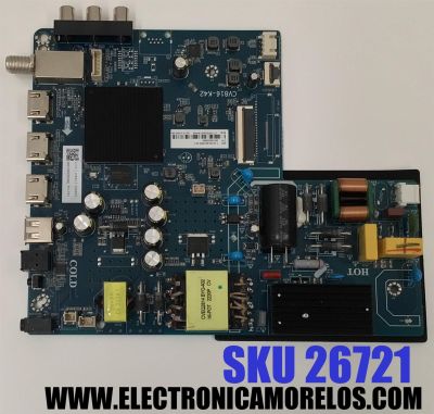 MAIN FUENTE ((COMBO)) PARA TV WESTINGHOUSE FULL HD ((ROKU TV)) / NUMERO DE PARTE 260104029580 / CV816-K42 / 7.D816K4212000.3A2 / P02EE08070101B / CQC16001148501 / PANEL HK430WLEDM-JH6PH / DISPLAY PT430CT03-14 VER.2.4 / MODELO WR43FX2210