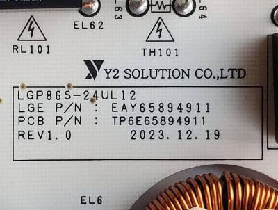 FUENTE DE PODER PARA TV LG / NUMERO DE PARTE EAY65894911 / TP6E65894911 / LGP86S-24UL12 / 65894911 / PANEL NC860EQE-VBNH1 / MODELO 86QNED80TUC. BUSFLKR - Imagen 3