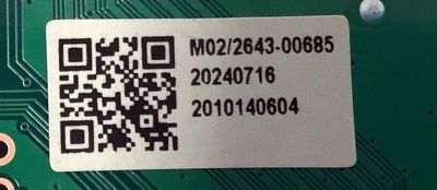 T-CON PARA TV ONN / NUMERO DE PARTE 513C40A0M02 / TV40A0-ZC26-01(B) / 20240716 / 2010140604 / M02/2643-00685 / DISPLAY HV400FHB-F11 REV.2.0 / MODELO 100058007 (40") - Imagen 3